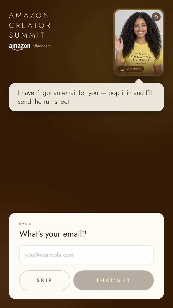 Kiosk screen: capturing email